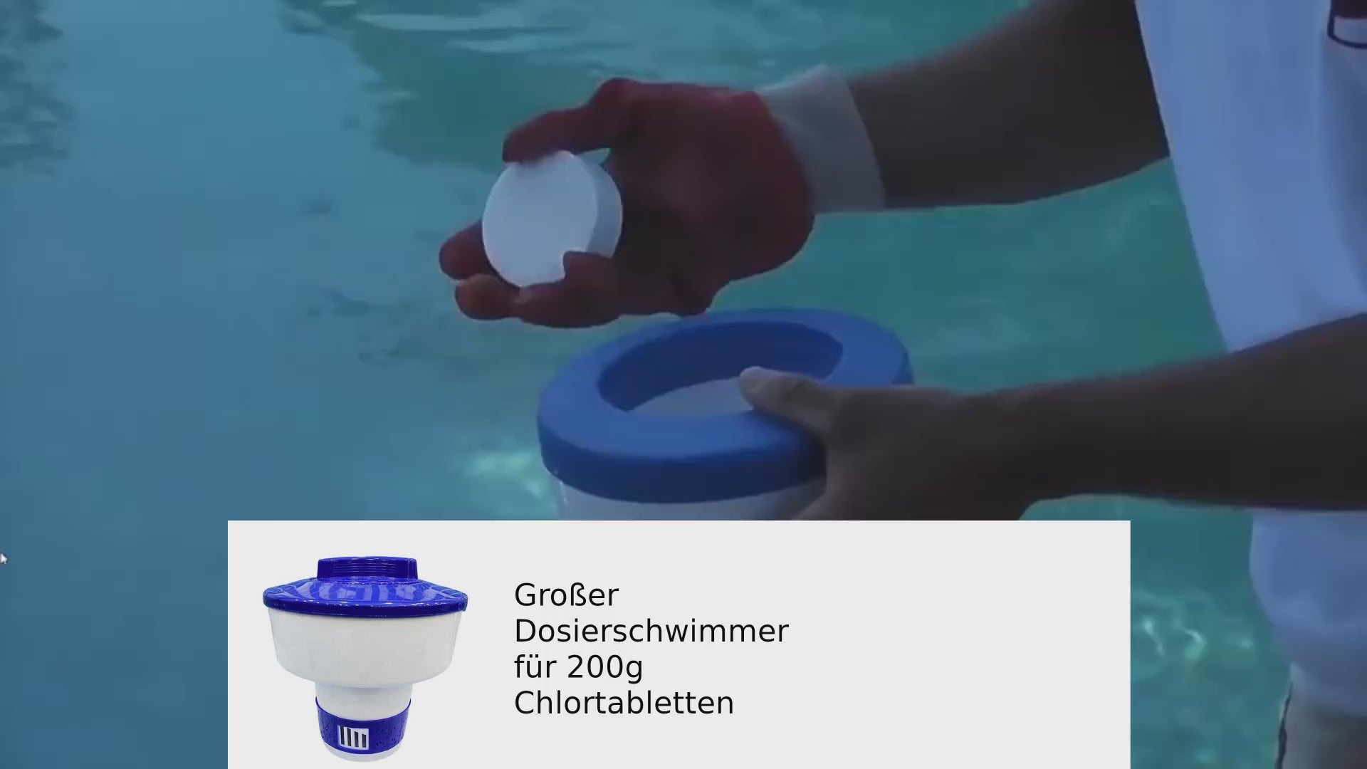 Großer Dosierschwimmer mit Thermometer für 200g Tabletten